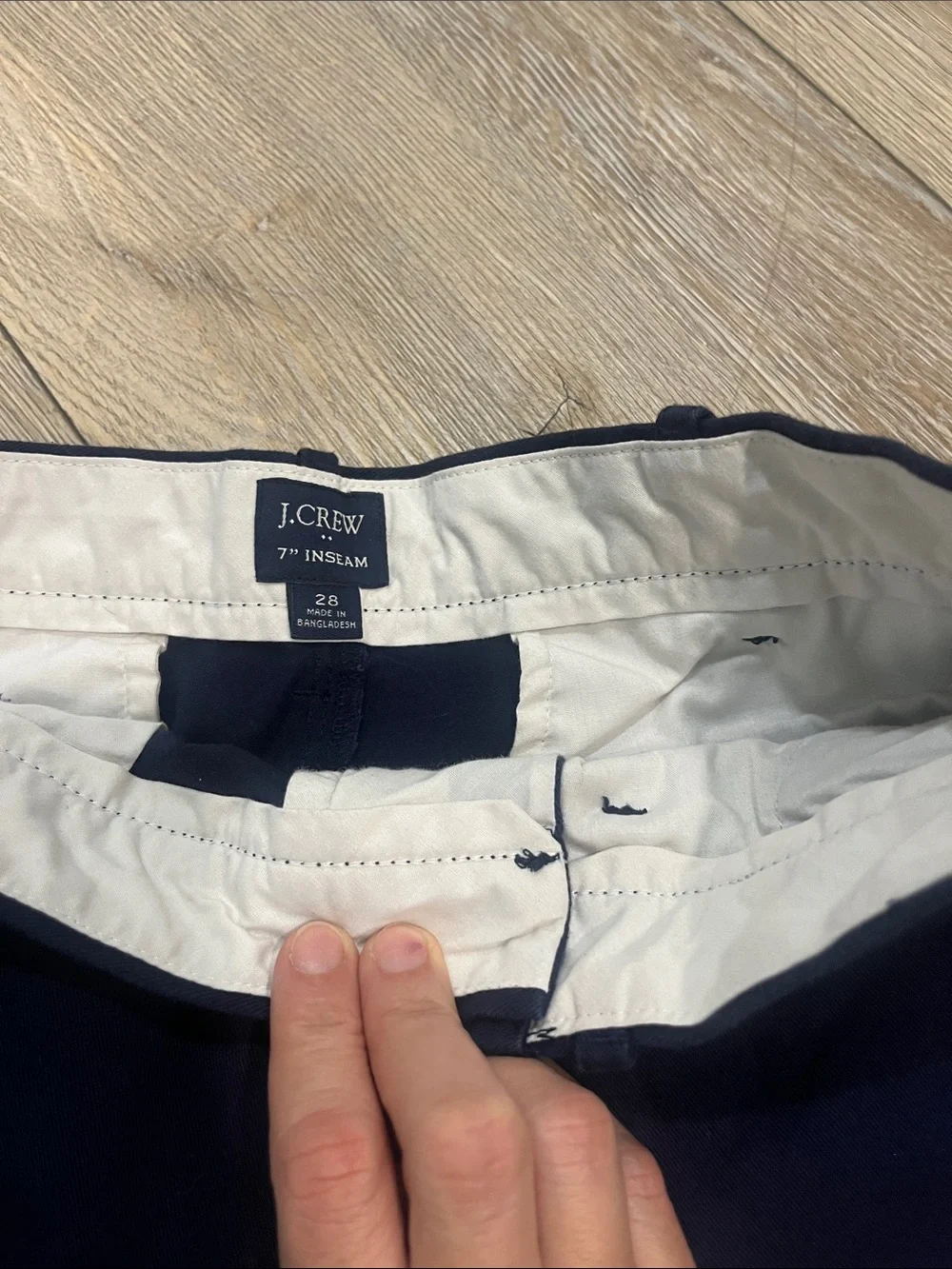 J. Crew Navy Flat-Front Chino Shorts men’s